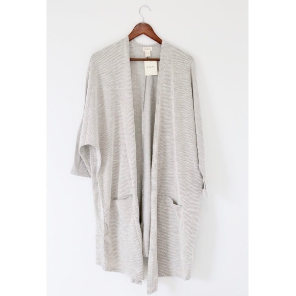 Light Grey Ribbed Donni Cardigan